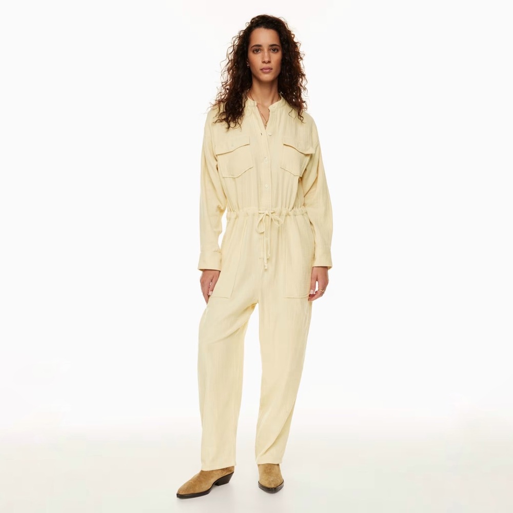 Aritzia | Wilfred Free | Orne Jumpsuit in Light Sand Cotton Gauze Size XS‎